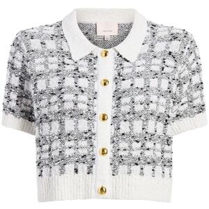 Cinq à Sept White and Gray Cardigan